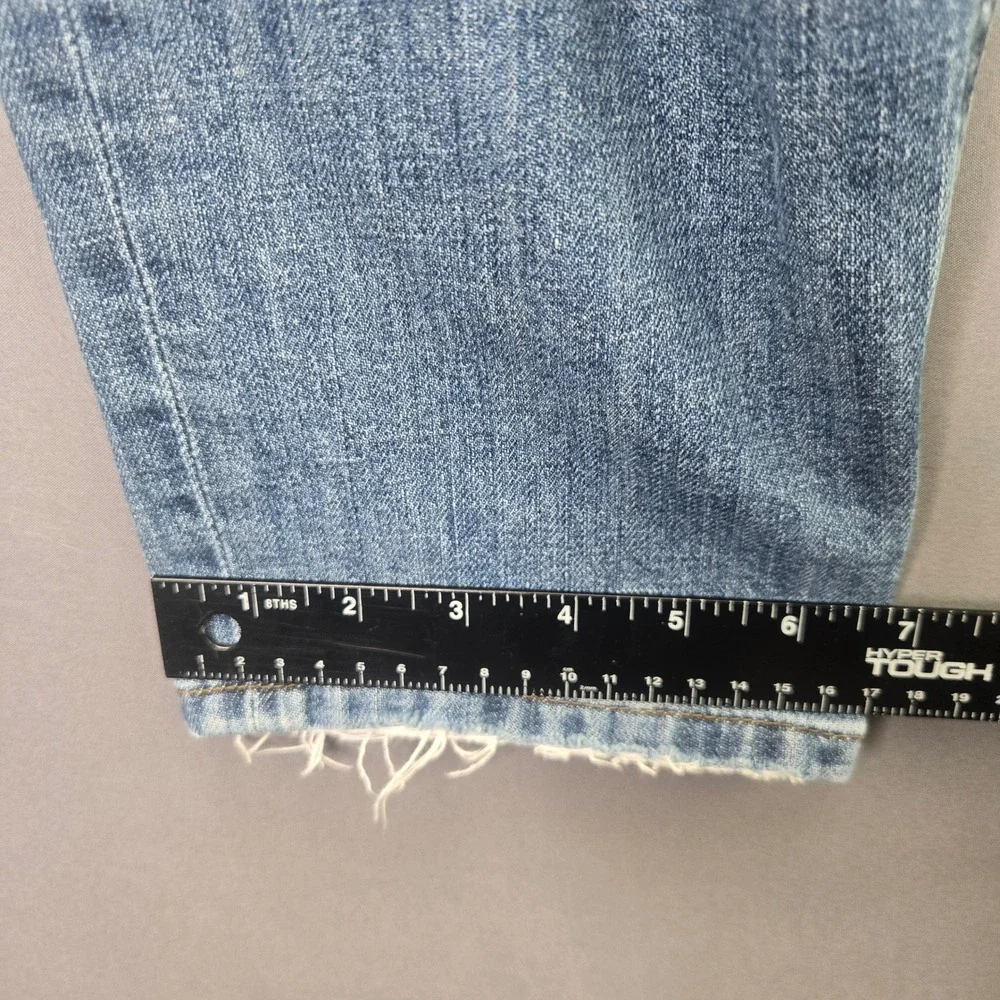 Joe's Jeans Slim Crop Distressed Denim 31 Blue Ripped Frayed Hem Light Wash